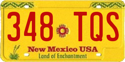 NM license plate 348TQS