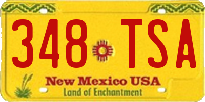 NM license plate 348TSA