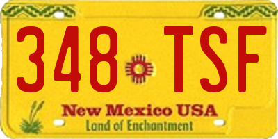 NM license plate 348TSF