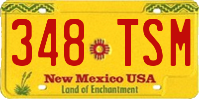 NM license plate 348TSM