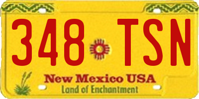 NM license plate 348TSN