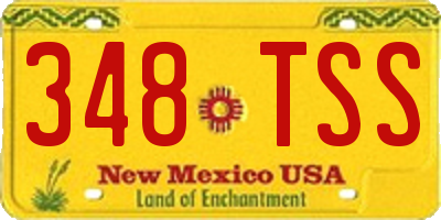 NM license plate 348TSS