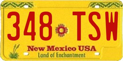 NM license plate 348TSW