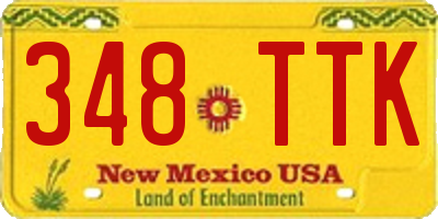 NM license plate 348TTK