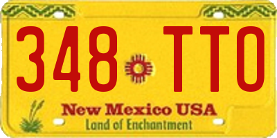 NM license plate 348TTO