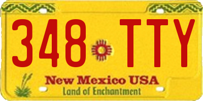 NM license plate 348TTY