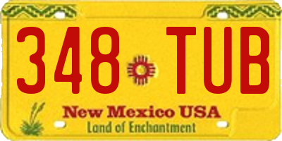 NM license plate 348TUB
