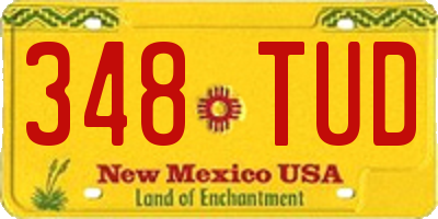 NM license plate 348TUD