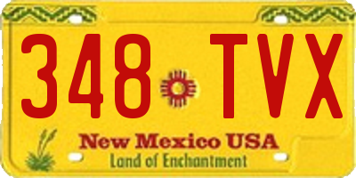 NM license plate 348TVX