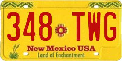 NM license plate 348TWG