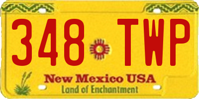 NM license plate 348TWP