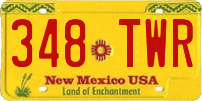 NM license plate 348TWR