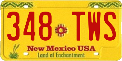 NM license plate 348TWS