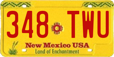 NM license plate 348TWU