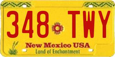 NM license plate 348TWY