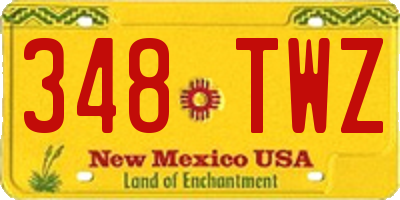 NM license plate 348TWZ