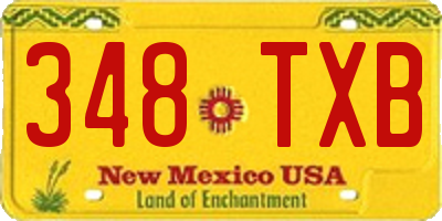 NM license plate 348TXB