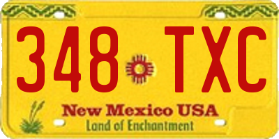 NM license plate 348TXC