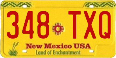 NM license plate 348TXQ