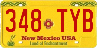 NM license plate 348TYB