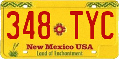 NM license plate 348TYC