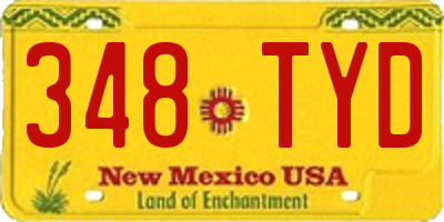 NM license plate 348TYD