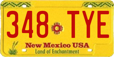 NM license plate 348TYE