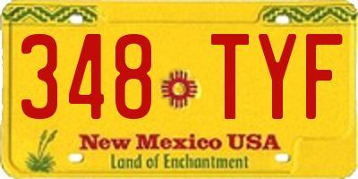 NM license plate 348TYF