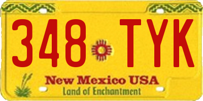 NM license plate 348TYK