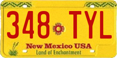 NM license plate 348TYL
