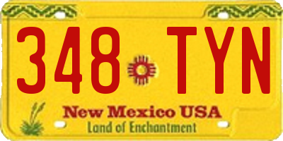 NM license plate 348TYN