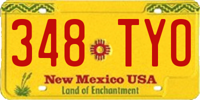 NM license plate 348TYO