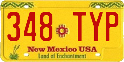 NM license plate 348TYP