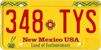 NM license plate 348TYS