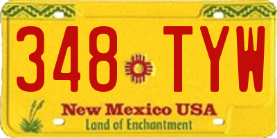 NM license plate 348TYW