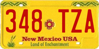 NM license plate 348TZA