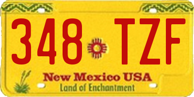NM license plate 348TZF