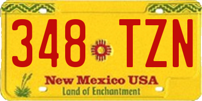 NM license plate 348TZN