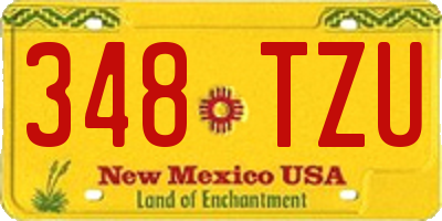 NM license plate 348TZU