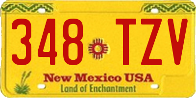 NM license plate 348TZV