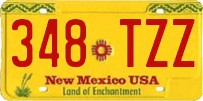 NM license plate 348TZZ