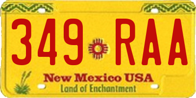 NM license plate 349RAA