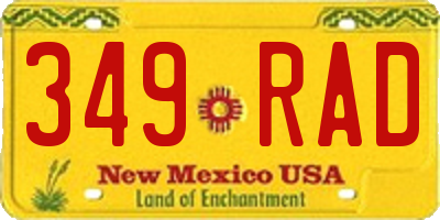 NM license plate 349RAD