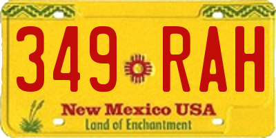 NM license plate 349RAH