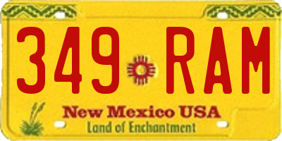 NM license plate 349RAM