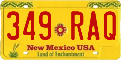NM license plate 349RAQ