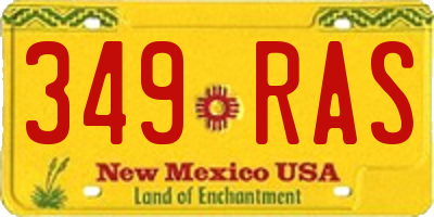 NM license plate 349RAS