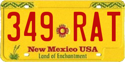 NM license plate 349RAT