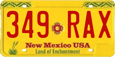 NM license plate 349RAX