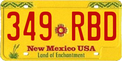 NM license plate 349RBD